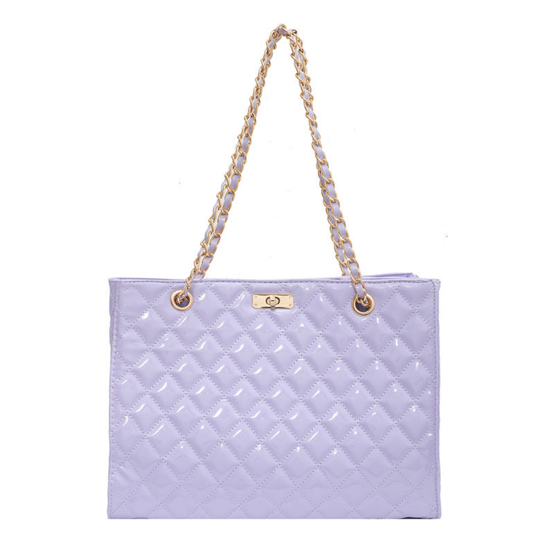 Rhombus shoulder bag with chain Straps