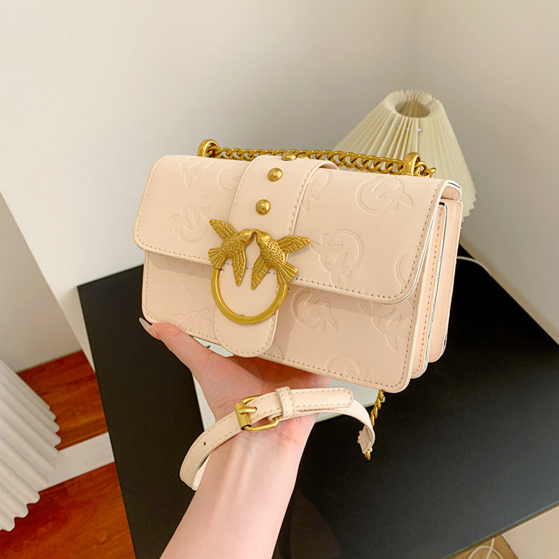 Fashion Solid Color Square Magnetic Buckle Shoulder Bag