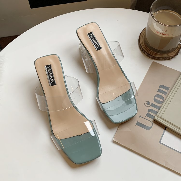 Transparent Sandals with Transparent Heel