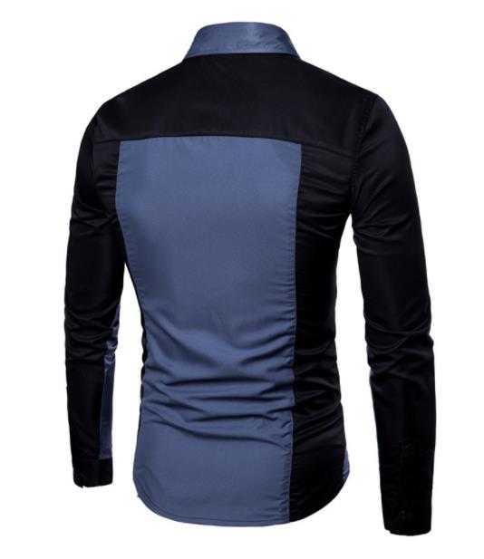 Men's Casual Color Block Shirt