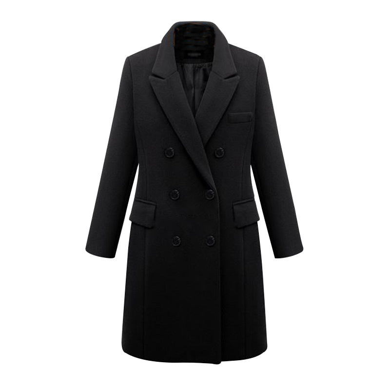European and American large windbreaker women's long woolen coat women's woolen coat European size