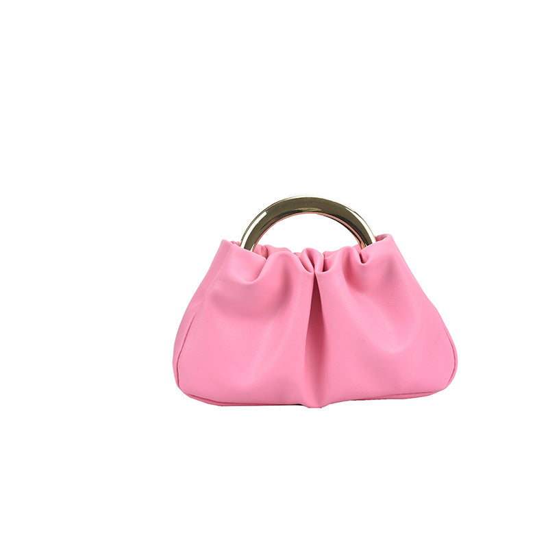 Ruched Purse with gold handles - Small