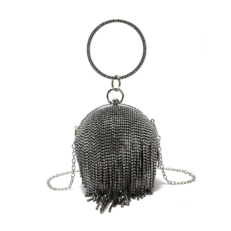 Tassel Rhinestone Ball Purse