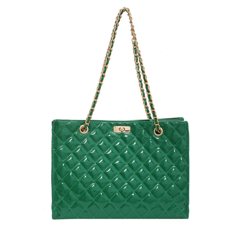Rhombus shoulder bag with chain Straps