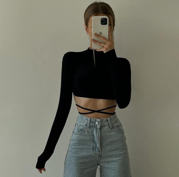 Navel Lace Up Top