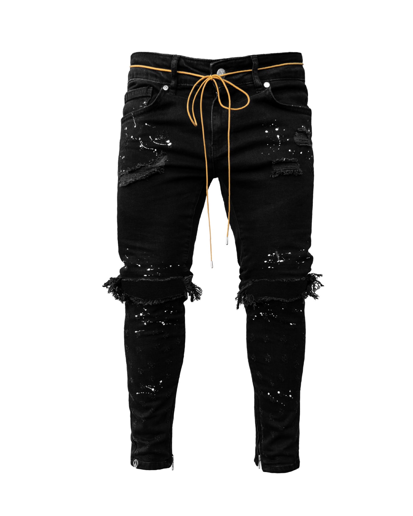 Men's Slim-fit Ripped Painted Skinny Jeans