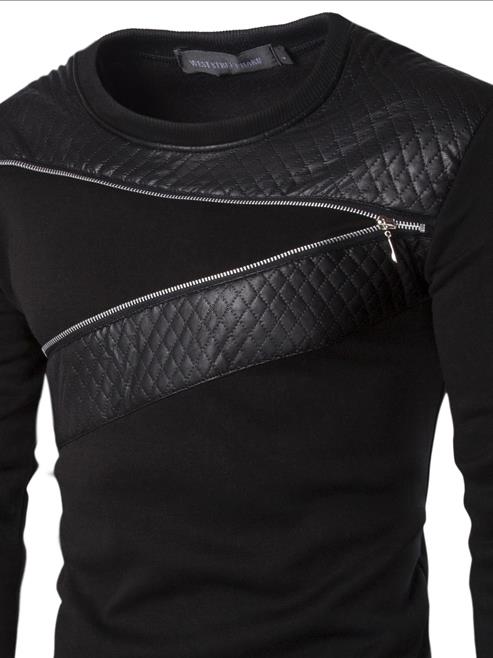 Men's Quilted Zippered Sweater