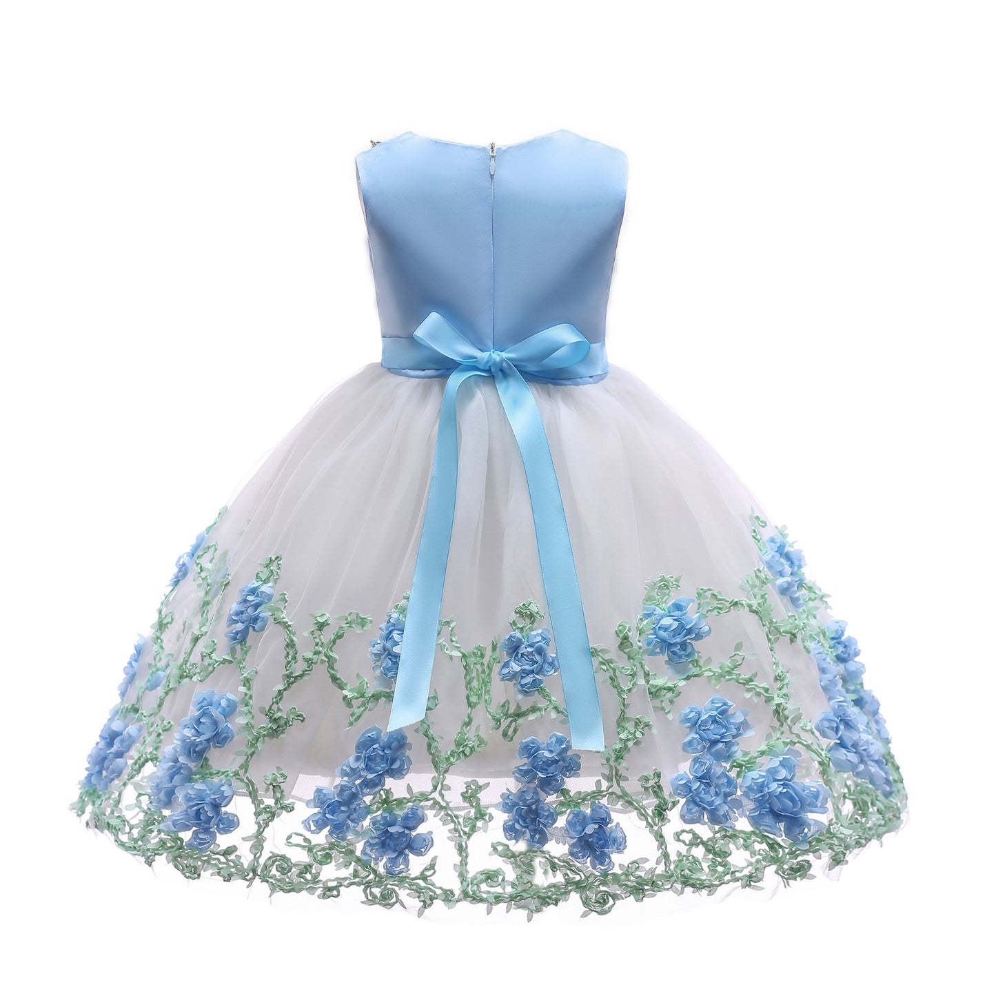 Girls Floral Applique Dress