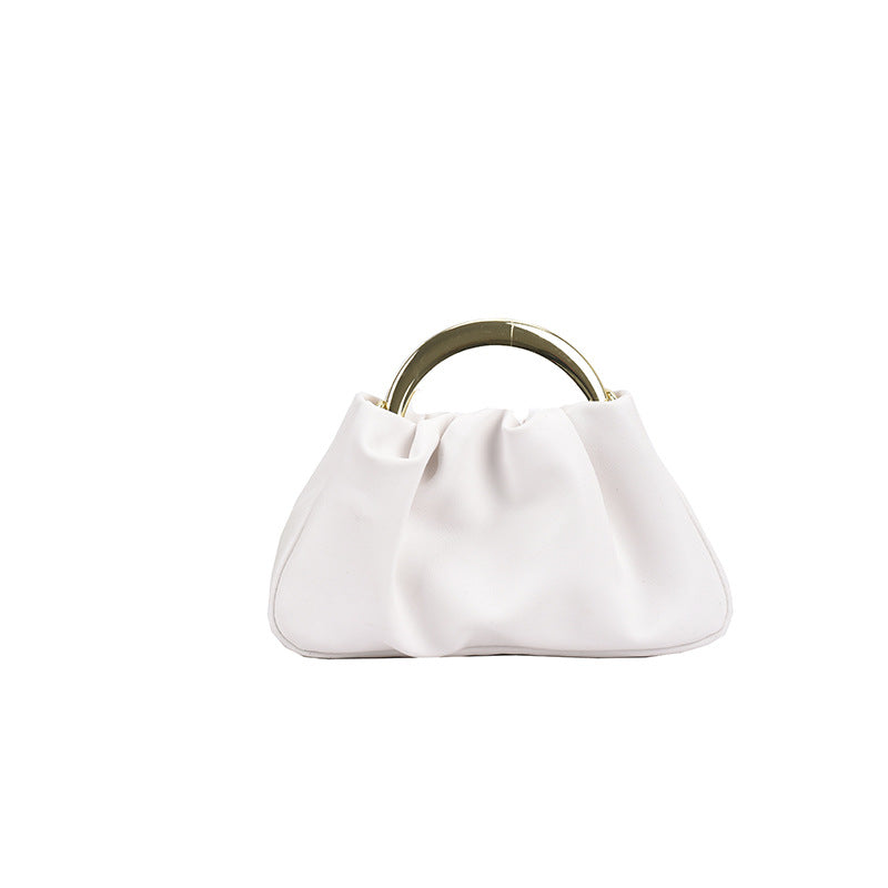 Ruched Purse with gold handles - Small