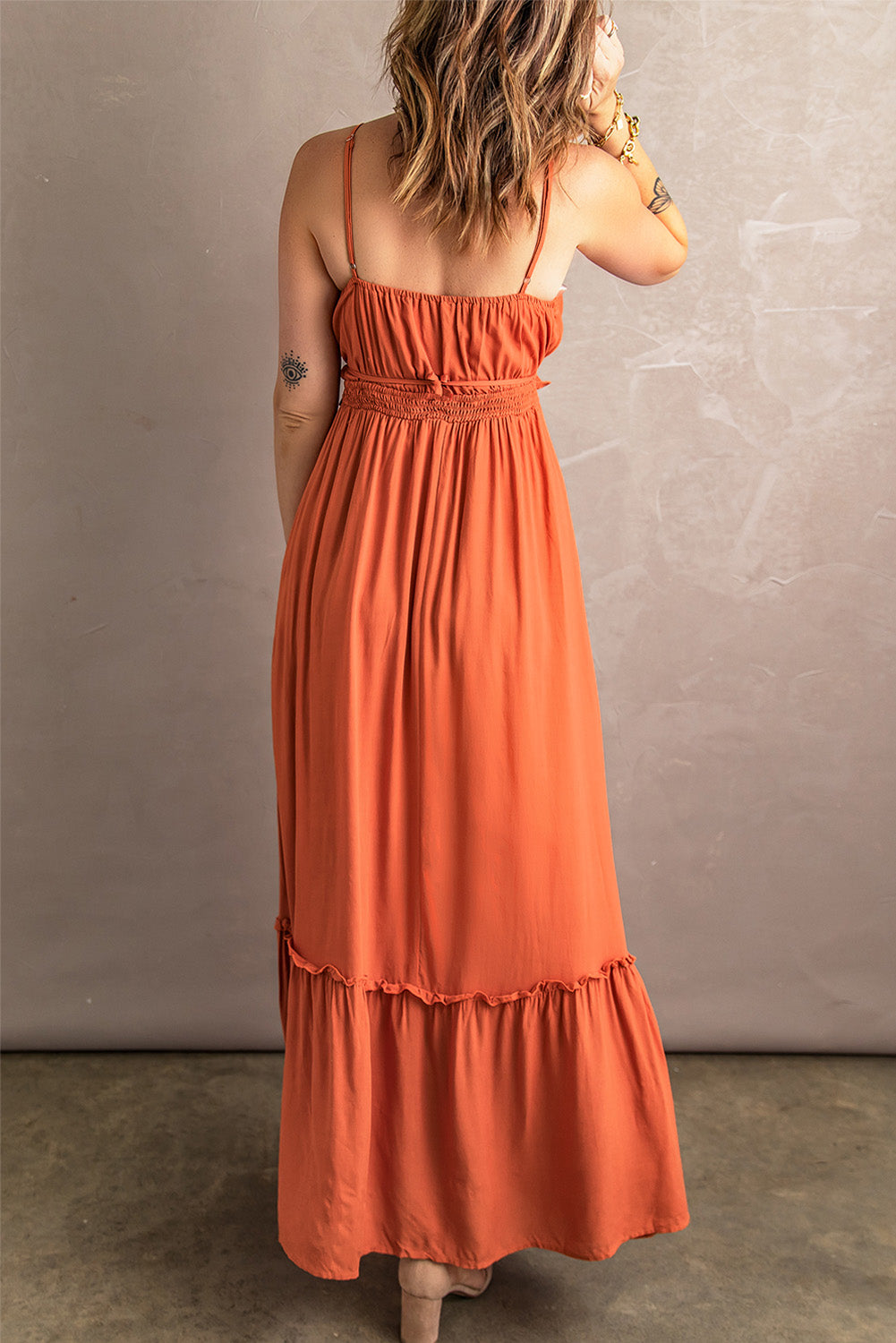 Ruffled Spaghetti Strap Dress
