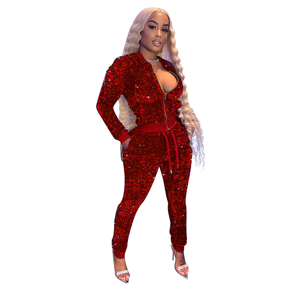Sequin Jogger Suit