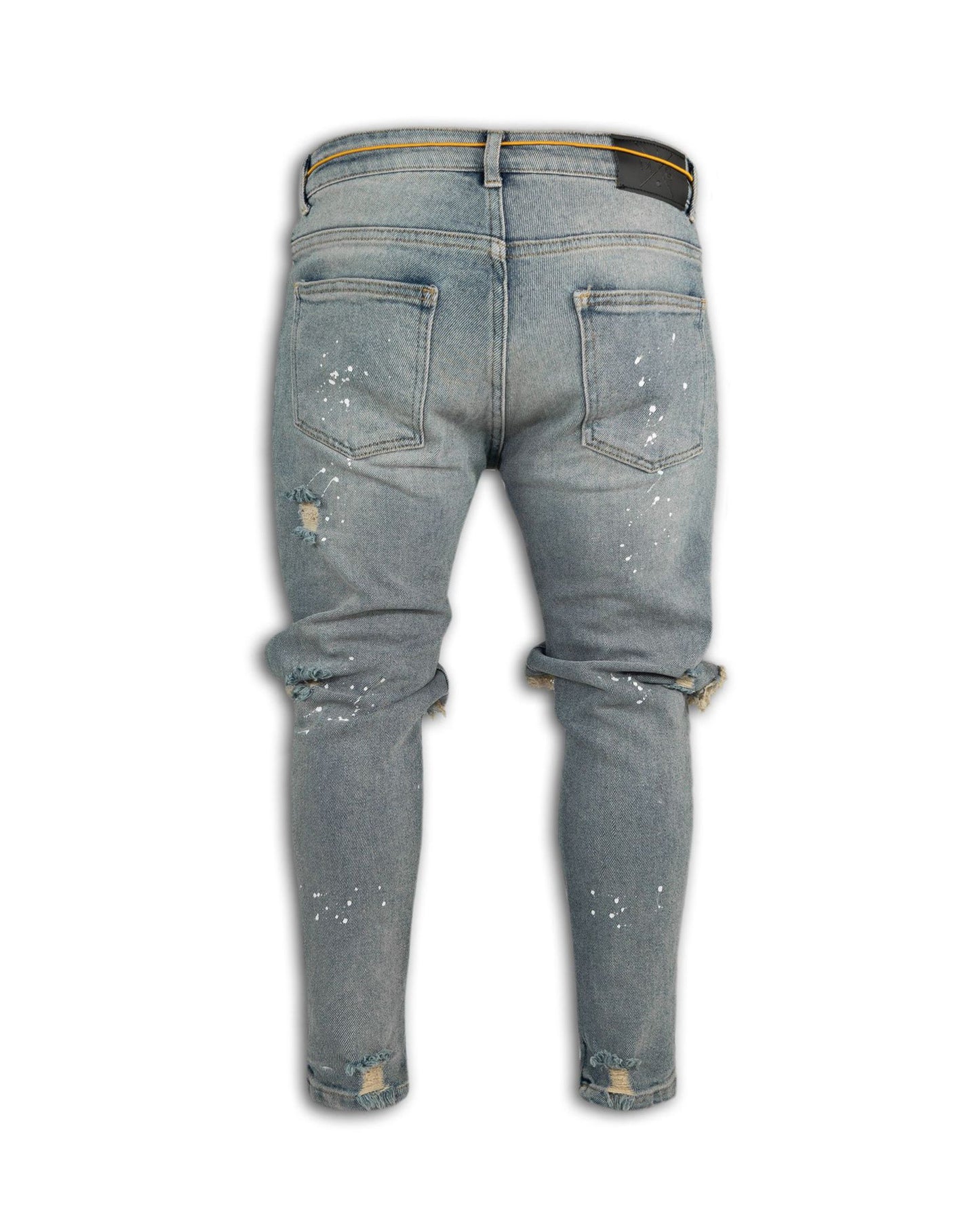 Men's Slim-fit Ripped Painted Skinny Jeans