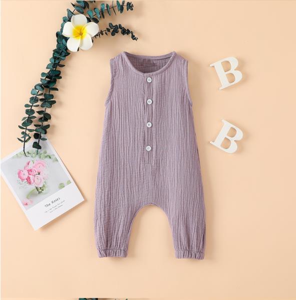 Summer cotton linen 7-color one-piece Khaki sleeveless