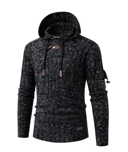 Hooded Sweater with Leather buckles