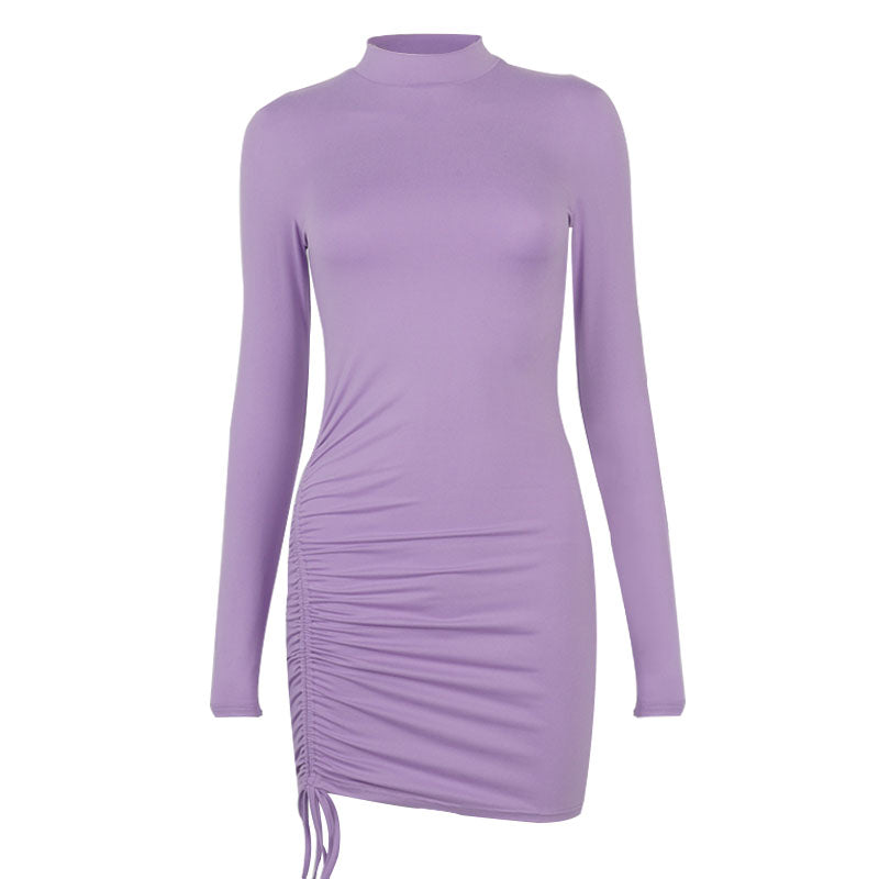 Side Drawstring Gathered Dress