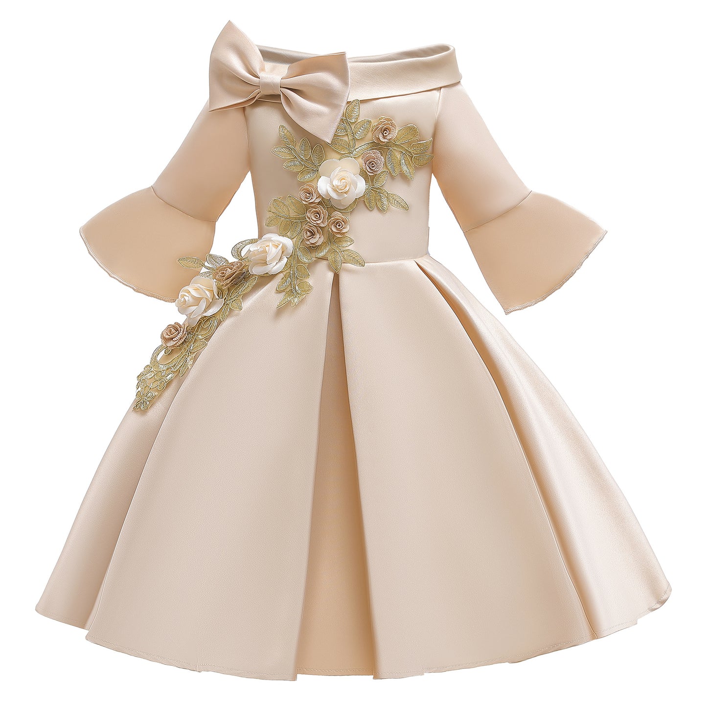 Girl's satin flower girl dress