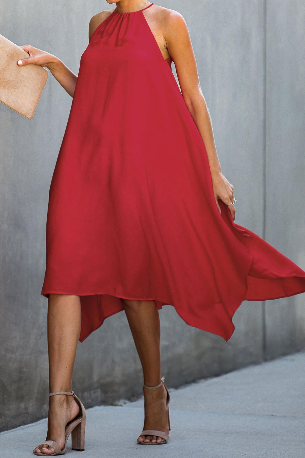 Red - Ring The Alarm Luxe  Dress