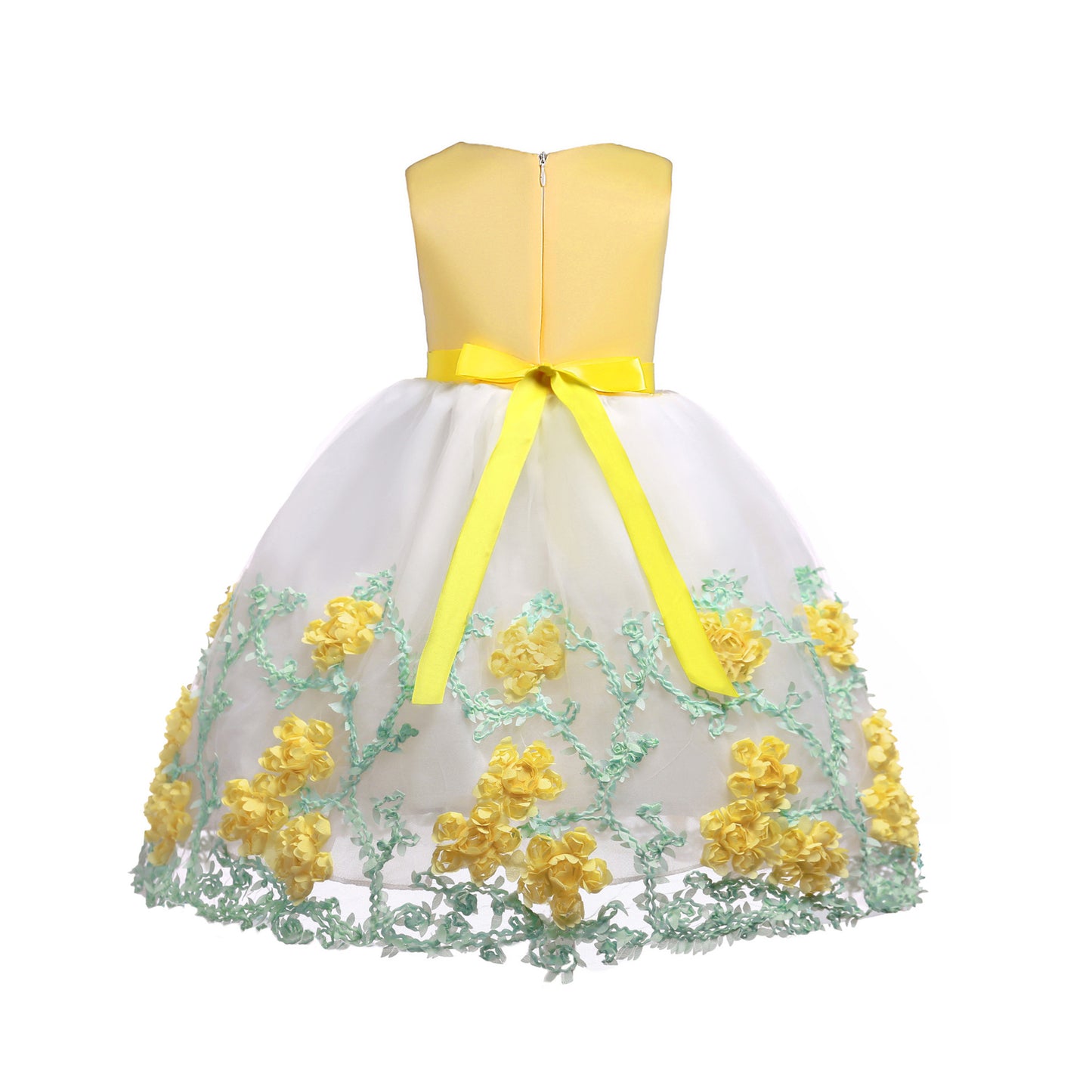 Girls Floral Applique Dress