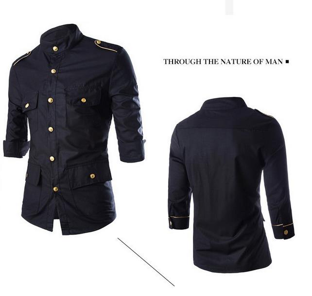 Military Style Slim Fit Shirt