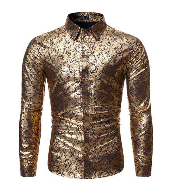 Gold Lame' Shirt - Slim Fit