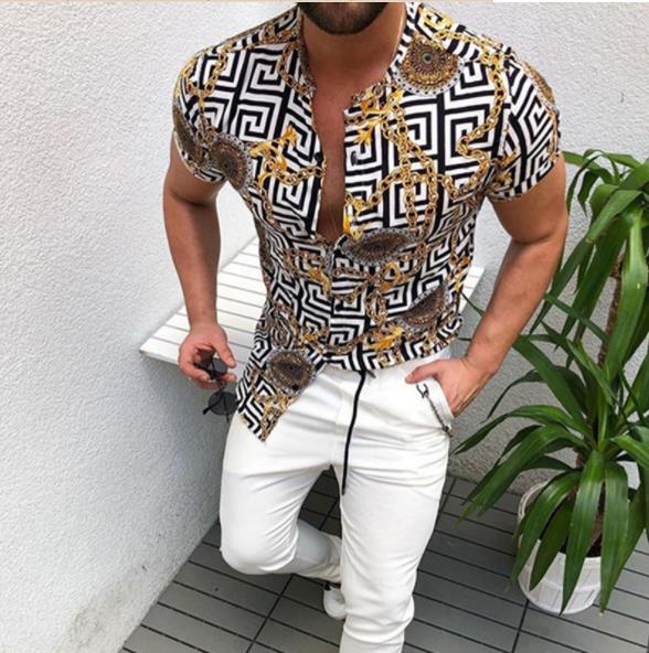 Men's Egyptian Key Design Shirt - Slim Fit