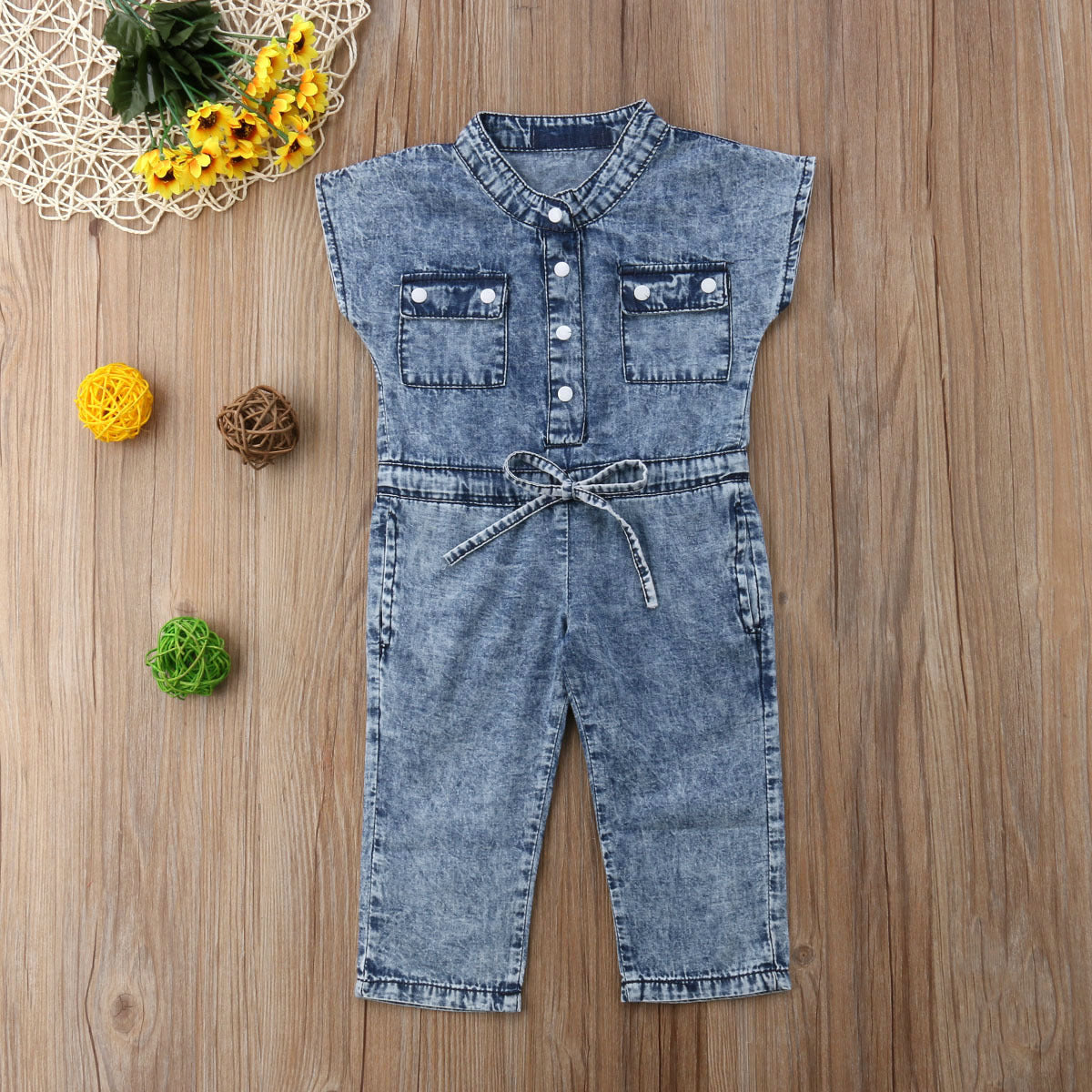 Girl's Denim Jumpsuit