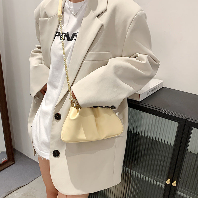 Ruched Purse with gold handles - Small