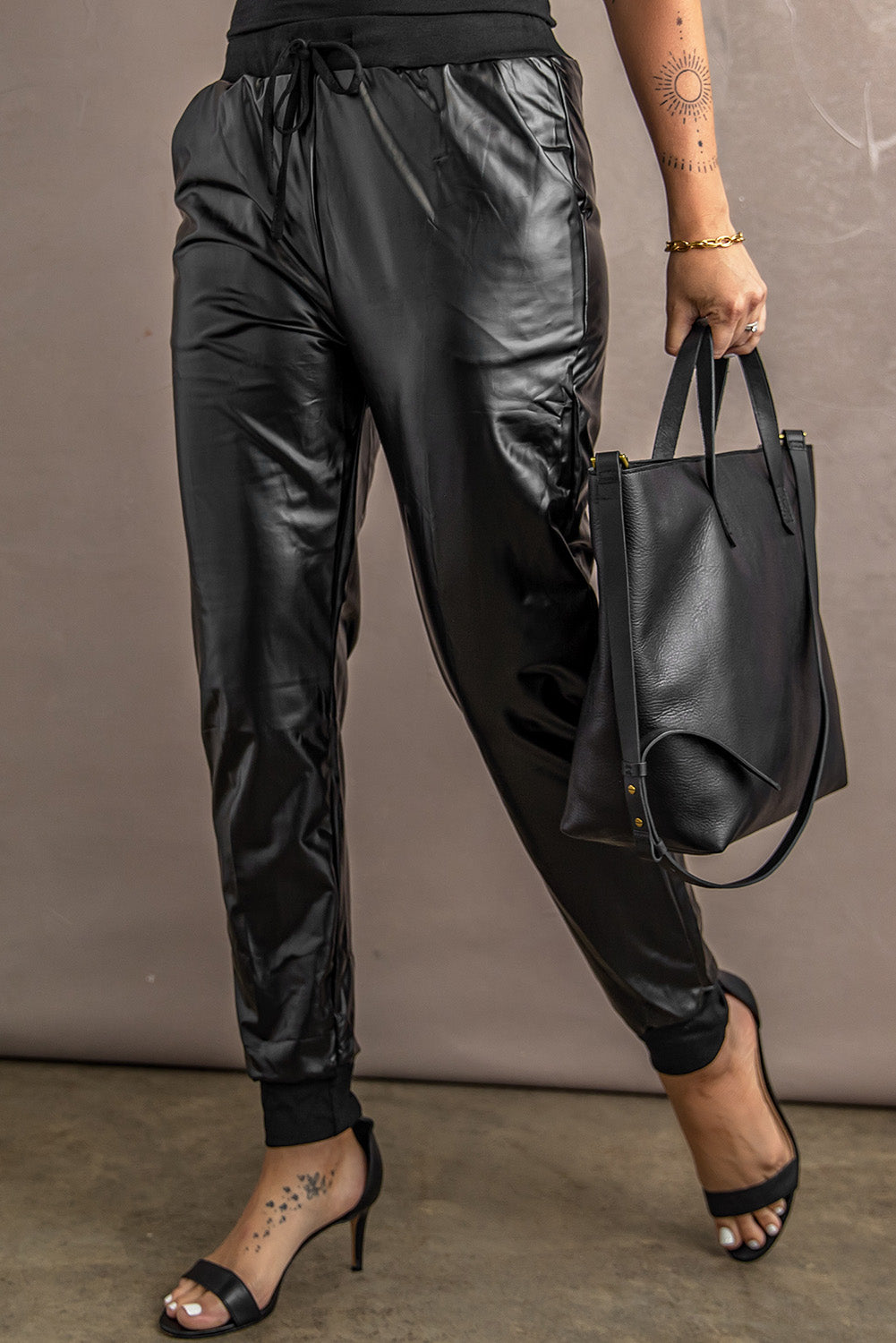 Rock and Roll Faux Leather Joggers