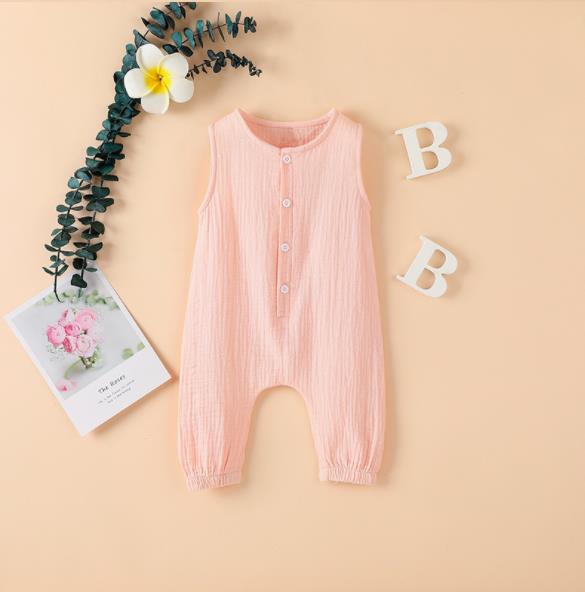 Summer cotton linen 7-color one-piece Khaki sleeveless