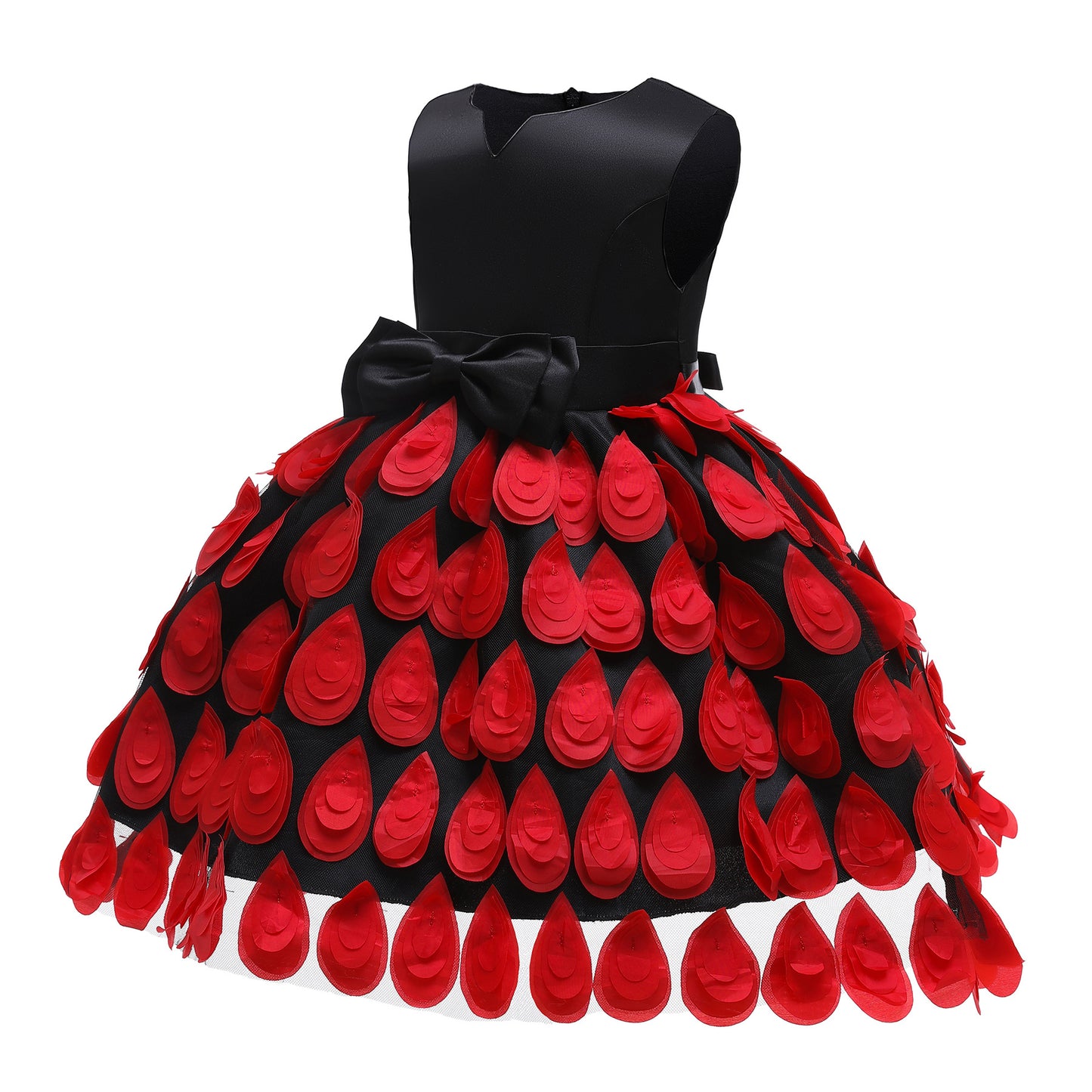Satin dress with tear drops