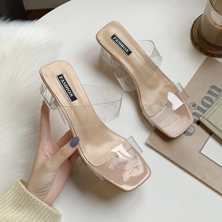 Transparent Sandals with Transparent Heel