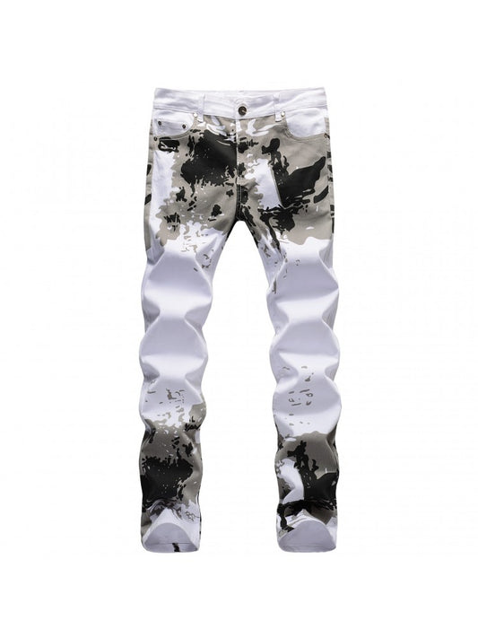 Splattered White Jeans